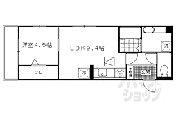 セジュール石田森南 2階1LDKの間取り
