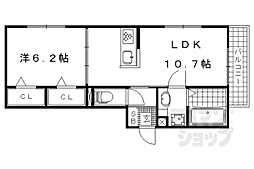 京都地下鉄東西線 椥辻駅 徒歩11分の賃貸アパート 3階1LDKの間取り