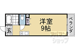 北川ビル 2階ワンルームの間取り