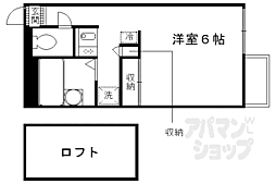 レオパレスフェリシダード 2階1Kの間取り