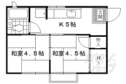 パナハイツ矢倉 2階2Kの間取り