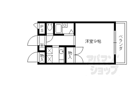 パルスピリア’91 3階1Kの間取り