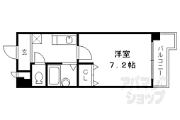 ウィステリア桃山 3階1Kの間取り