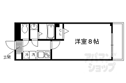 フラッティ龍大南 1Kの間取図画像