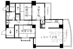 インペリアルパレスリバーサイド 6階3LDKの間取り