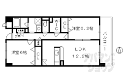 パンスケープ 4階2LDKの間取り