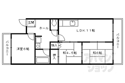 ドルミ高矢 3階3LDKの間取り