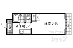 パウワウハウス 2階1Kの間取り