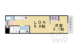 京都地下鉄東西線 椥辻駅 徒歩5分の賃貸アパート 3階1LDKの間取り