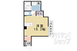 京都地下鉄東西線 椥辻駅 徒歩5分の賃貸アパート 2階ワンルームの間取り