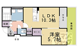 フィラーレ藤 102 1階1LDKの間取り