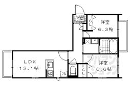 シャーメゾンつじ 2LDKの間取図画像