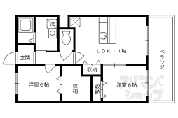 フルール野色 2階2LDKの間取り