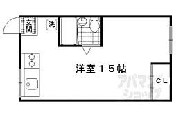 フラット桃山 ワンルームの間取図画像