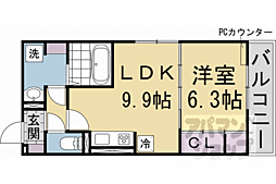レオパレス伏見 1LDKの間取図画像