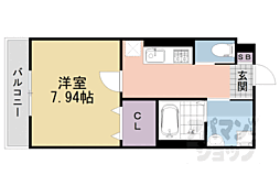 ＫＴＩレジデンス伊勢田 302 3階1Kの間取り