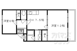 シャルム醍醐 2DKの間取図画像