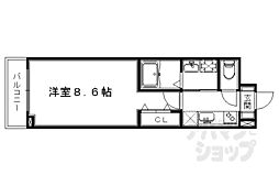 ヴィラ・サンセール2 1Kの間取図画像