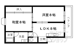 コーポラス桃山 2DKの間取図画像