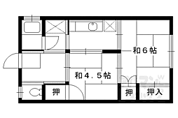 丸山荘 2Kの間取図画像