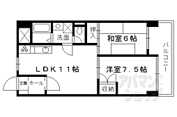 ソーラー福原21 2LDKの間取図画像