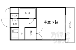 カーサ桃山 1Kの間取図画像