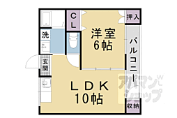 ハイツ百々 1LDKの間取図画像