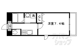 プラリア竹田 1Kの間取図画像