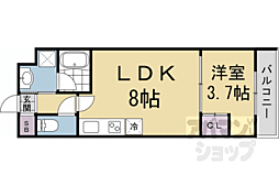 京都市伏見区上中町マンション 1LDKの間取図画像