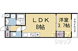 CREDOR伏見桃山 1LDKの間取図画像