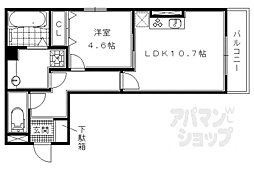 ベルフォーレ片山 1LDKの間取図画像