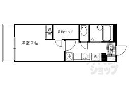 レオパレスOKANISHI 1Kの間取図画像