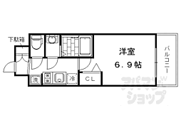プレサンスTHEKYOTO華苑 1Kの間取図画像