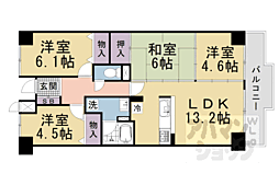 パデシオン宇治木幡 4LDKの間取図画像