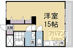 岸野コーポ ワンルームの間取図画像