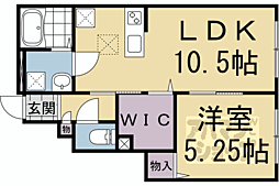 ベルリードヒラキ 1LDKの間取図画像