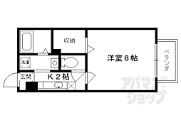 相深荘 1Kの間取図画像