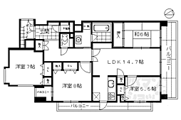 エスリード醍醐 4LDKの間取図画像