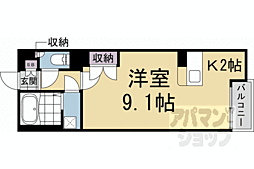 レオネクストヒルズ 1Kの間取図画像