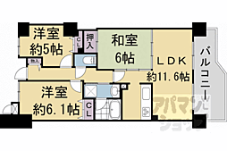 エルシティー桃山筑前 3LDKの間取図画像