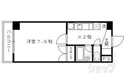 京都グレイスガーデン 1Kの間取図画像