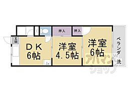 コーポ光 2DKの間取図画像