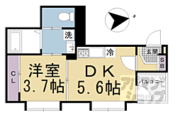 ハーモニーテラス墨染 1DKの間取図画像