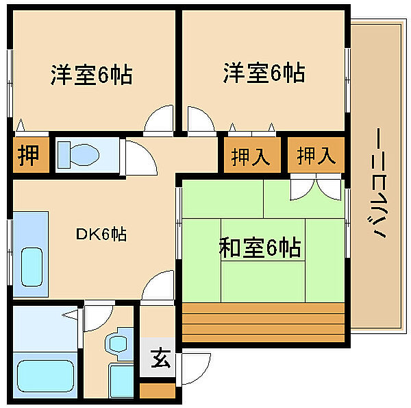 ソフィア清水 A203｜兵庫県明石市魚住町清水(賃貸アパート3DK・2階・55.00㎡)の写真 その2