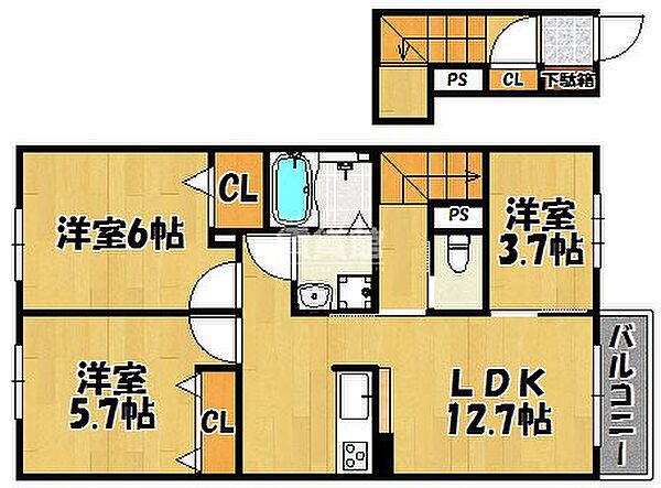 カーサレジオ K203｜兵庫県三木市平田(賃貸アパート3LDK・2階・63.40㎡)の写真 その2