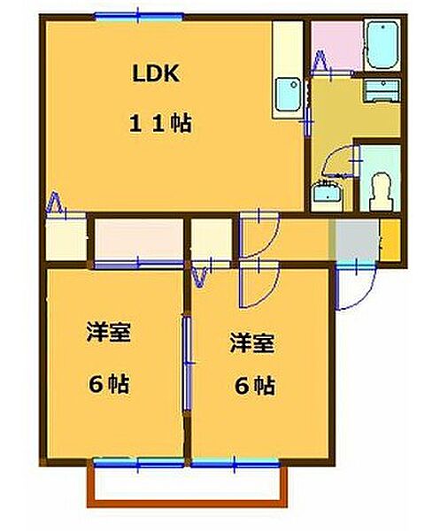 ウエストコート 203｜兵庫県三木市大村(賃貸アパート2LDK・2階・52.84㎡)の写真 その2