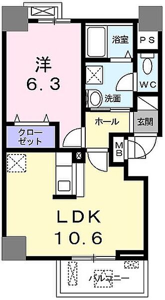 グランブルIII 304｜兵庫県神戸市垂水区西舞子2丁目(賃貸マンション1LDK・3階・40.96㎡)の写真 その2