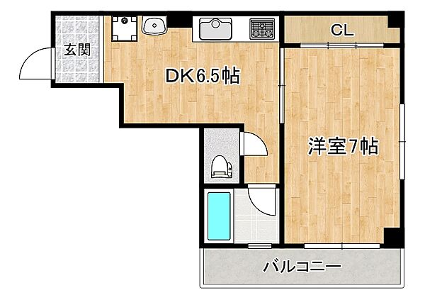 田中マンション 301｜兵庫県神戸市東灘区岡本2丁目(賃貸マンション1DK・3階・30.00㎡)の写真 その2