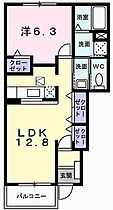 ミルトアンジュII 104 ｜ 兵庫県姫路市新在家2丁目（賃貸アパート1LDK・1階・46.49㎡） その2