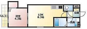 フォレ南武庫之荘ウエスト  ｜ 兵庫県尼崎市南武庫之荘３丁目（賃貸アパート1LDK・1階・30.01㎡） その2